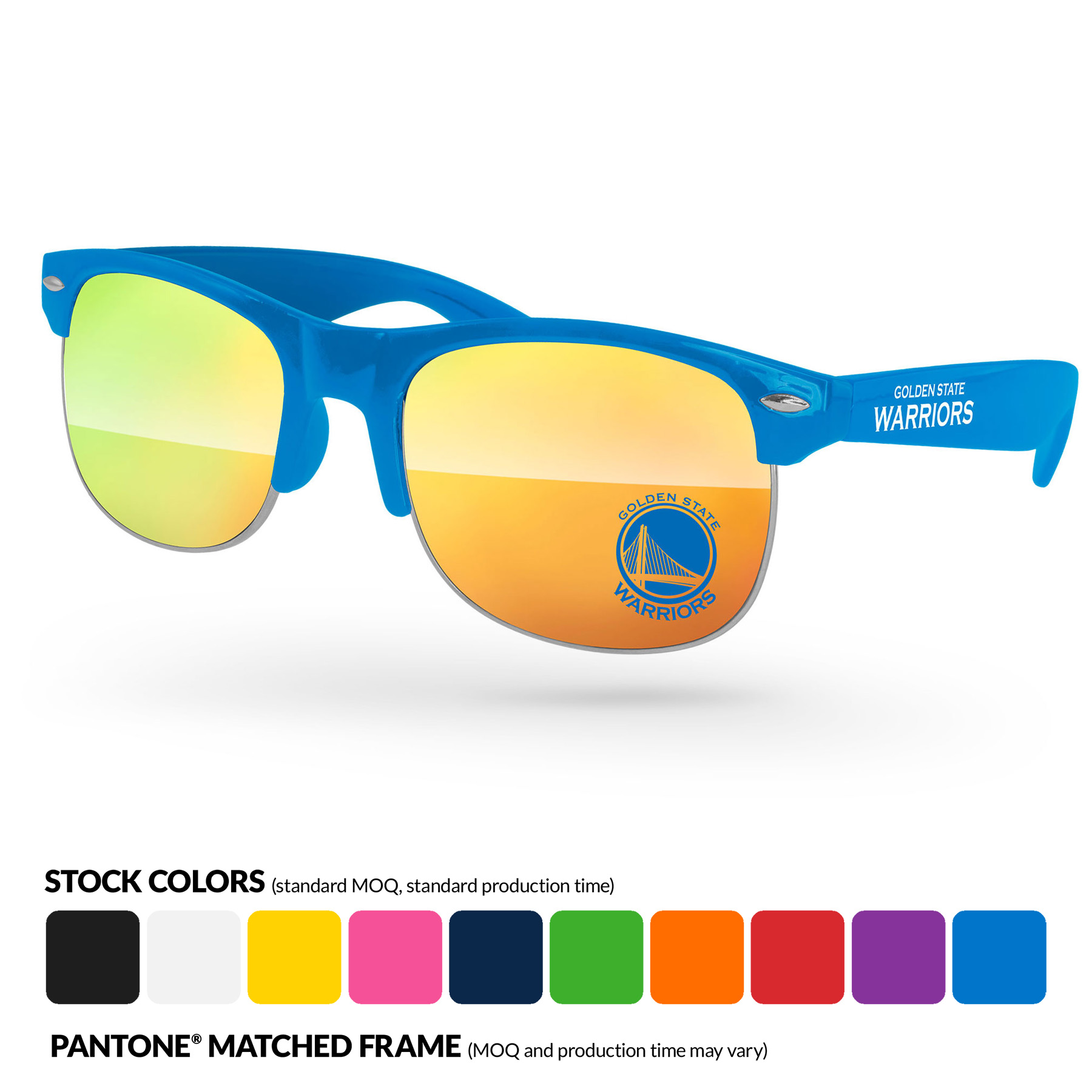 Club Sport Mirror Promotional Sunglasses w/ Temple Imprint 1