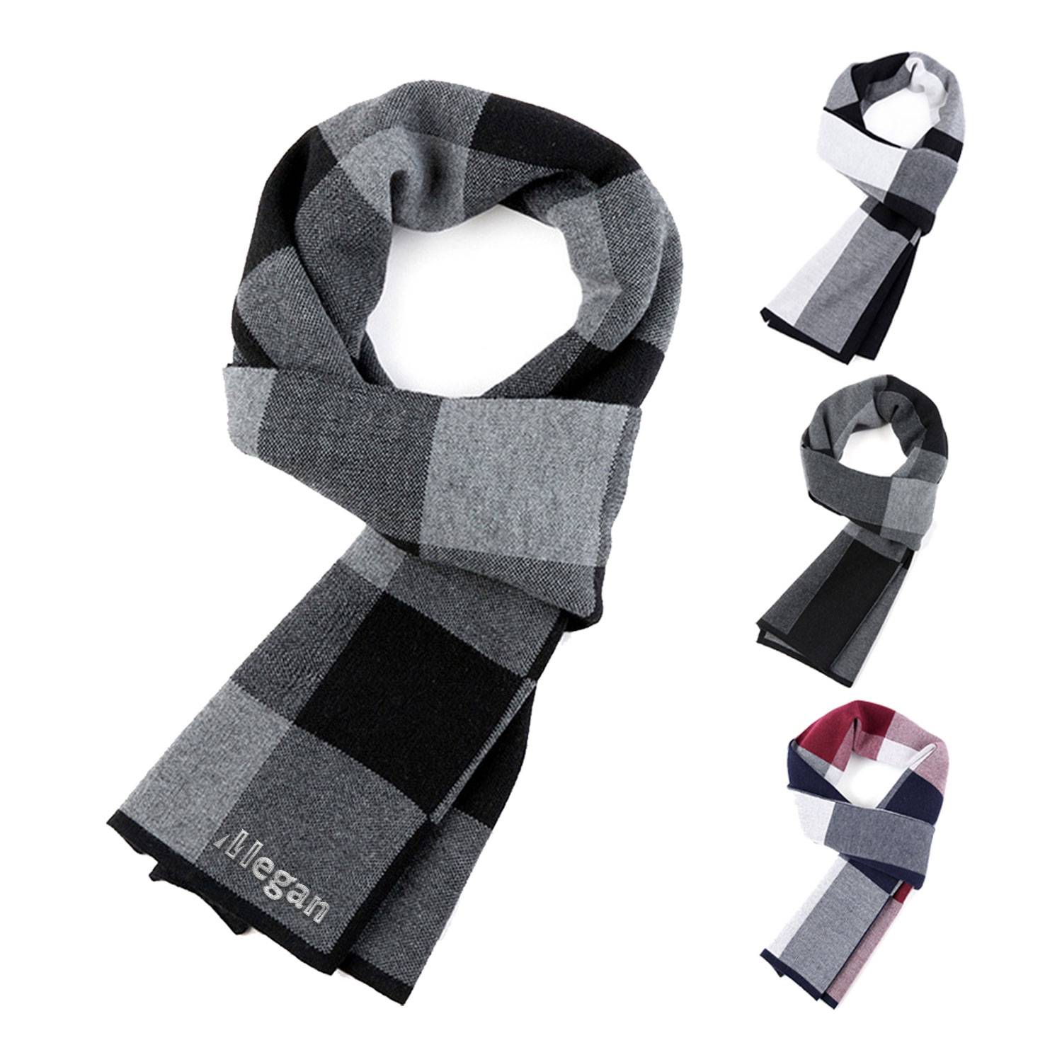 Autumn And Winter Fashion Warm Thick Men's Checkered Scarf 2