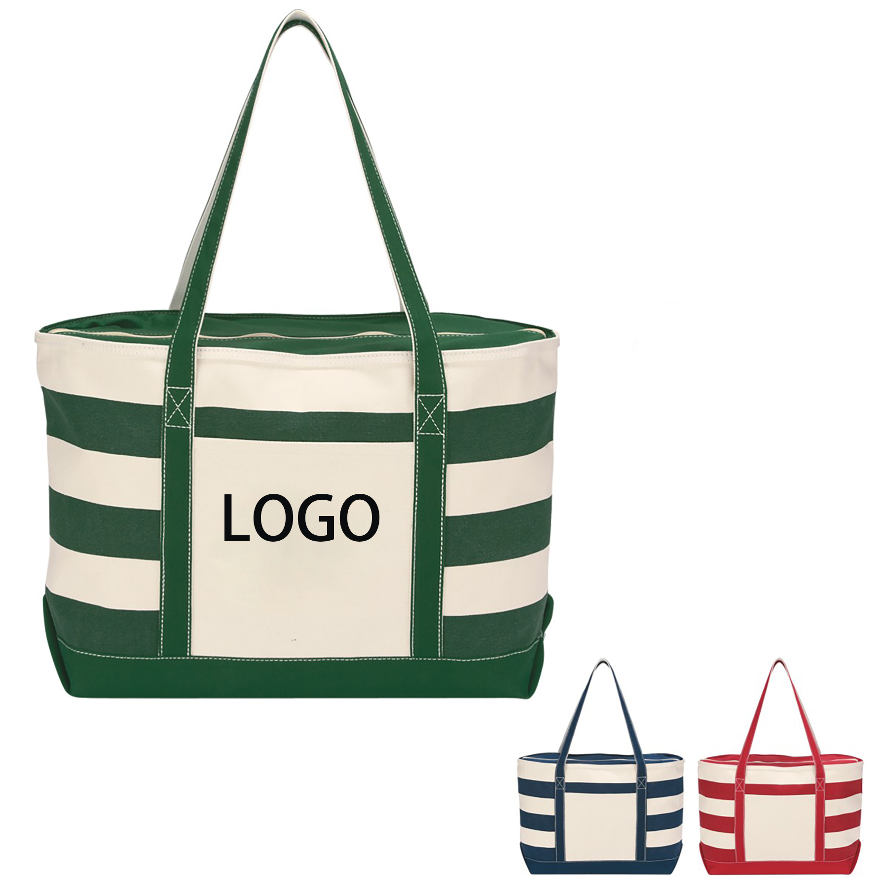 Premium Striped Boat Canvas Tote Bag, custom tote bag with logo imprint 3