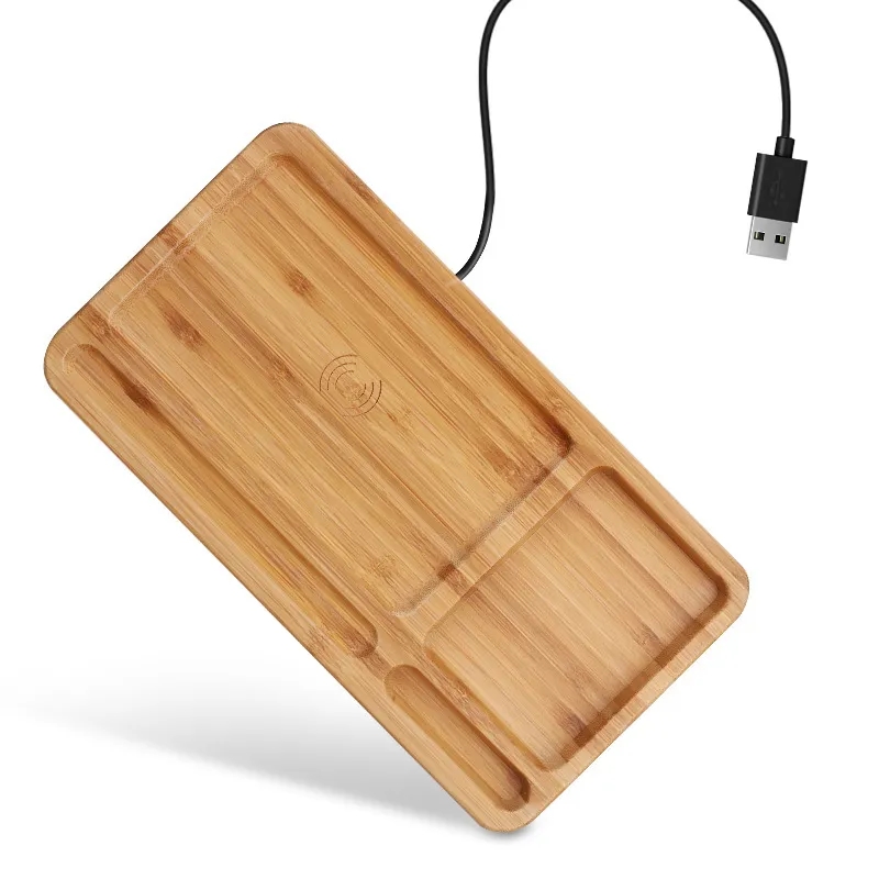 Wood Desk Docking Qi Wireless Charging Station 2