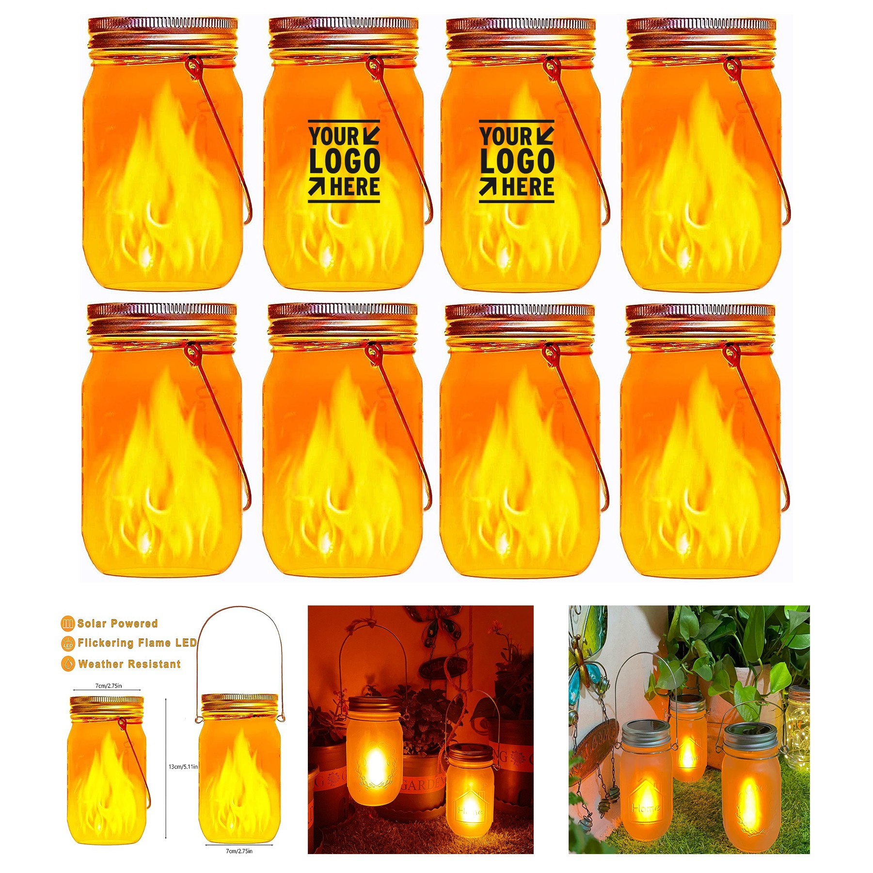 Wedding Decor Outdoor Patio Garden Hanging Solar Mason Jar Lantern Light 1