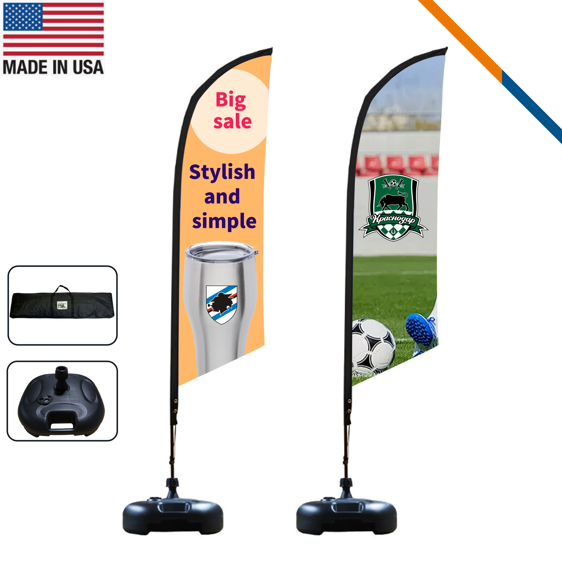 9' Petunia Single-Sided Angle Flag 1
