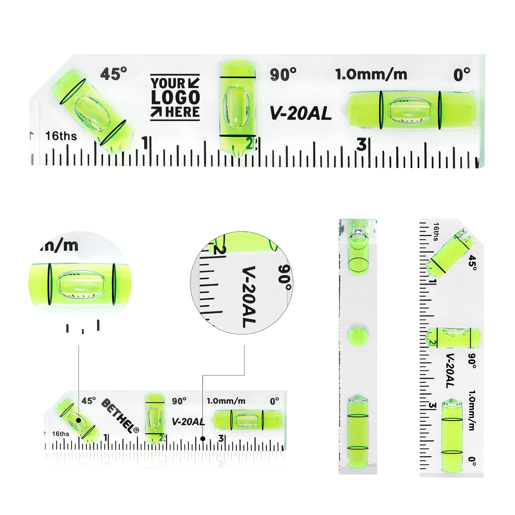 T-Type Shatterproof Cross Check Level Mini Bubble Two Directions Spirit Measuring Instrument 2