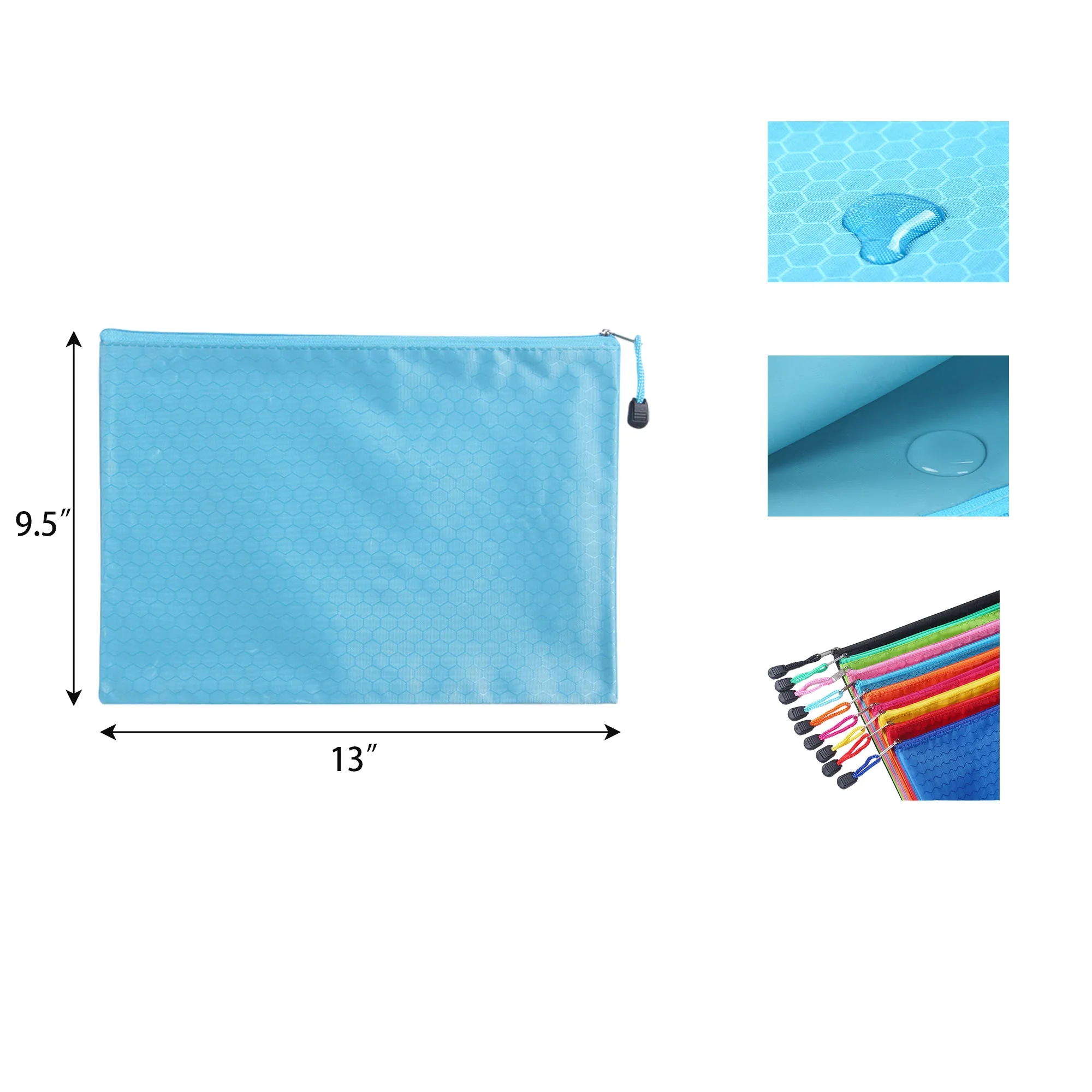 A4 Waterproof Mesh Zipper Pouch Document Bags" 2