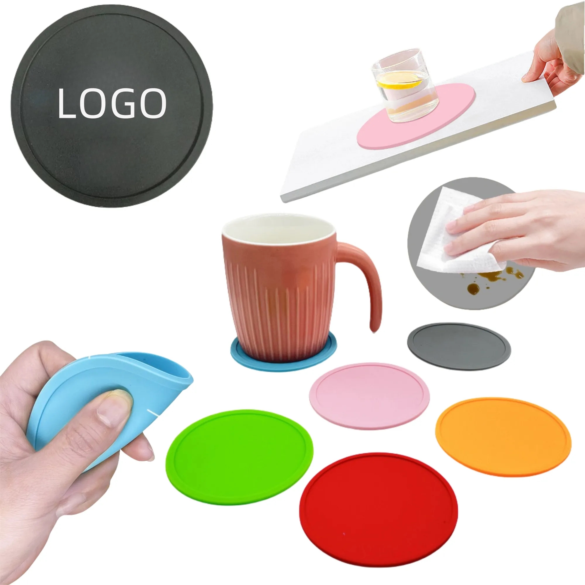 Round Food-Grade Silicone Coaster 4