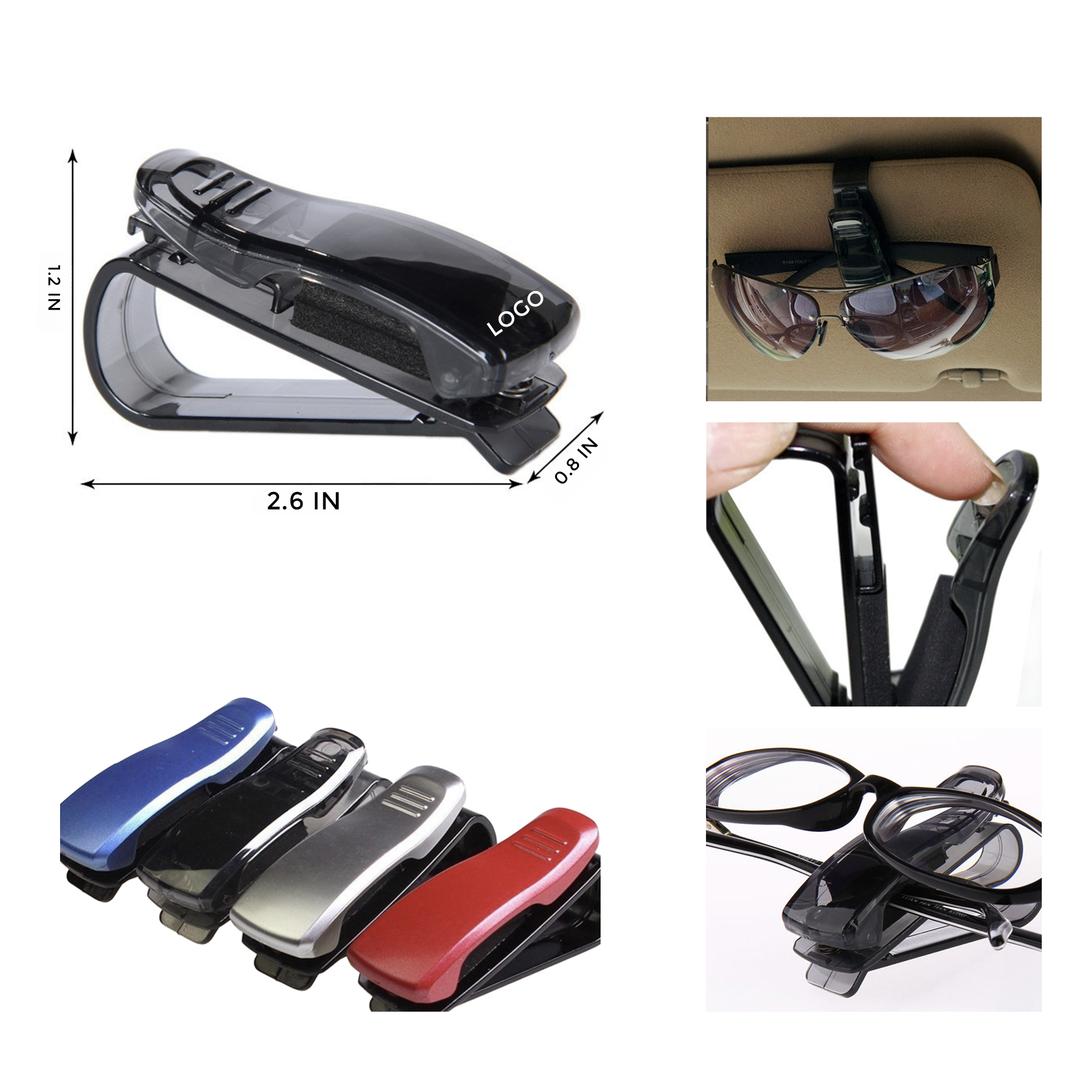 MOQ 10 PCS Car-mounted Eyeglass Clip 2