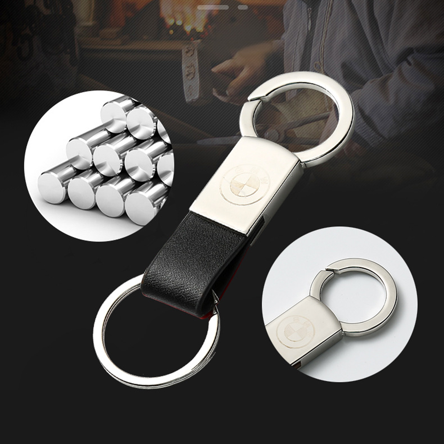 Metal Leather Key chain 2