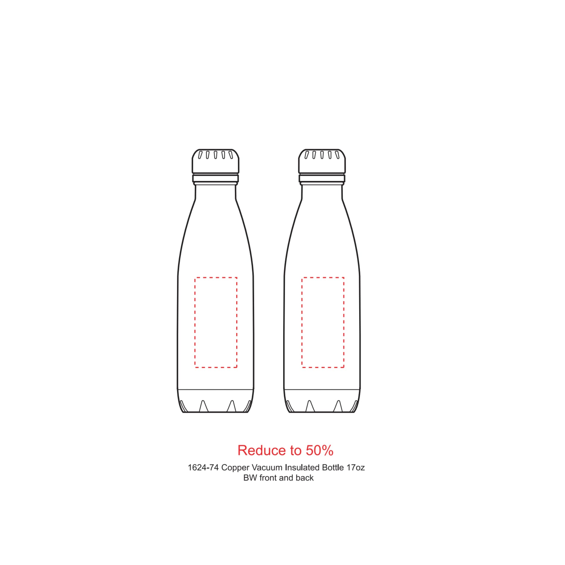 Copper Vacuum Insulated Bottle 17oz, custom water bottle with logo imprint 188
