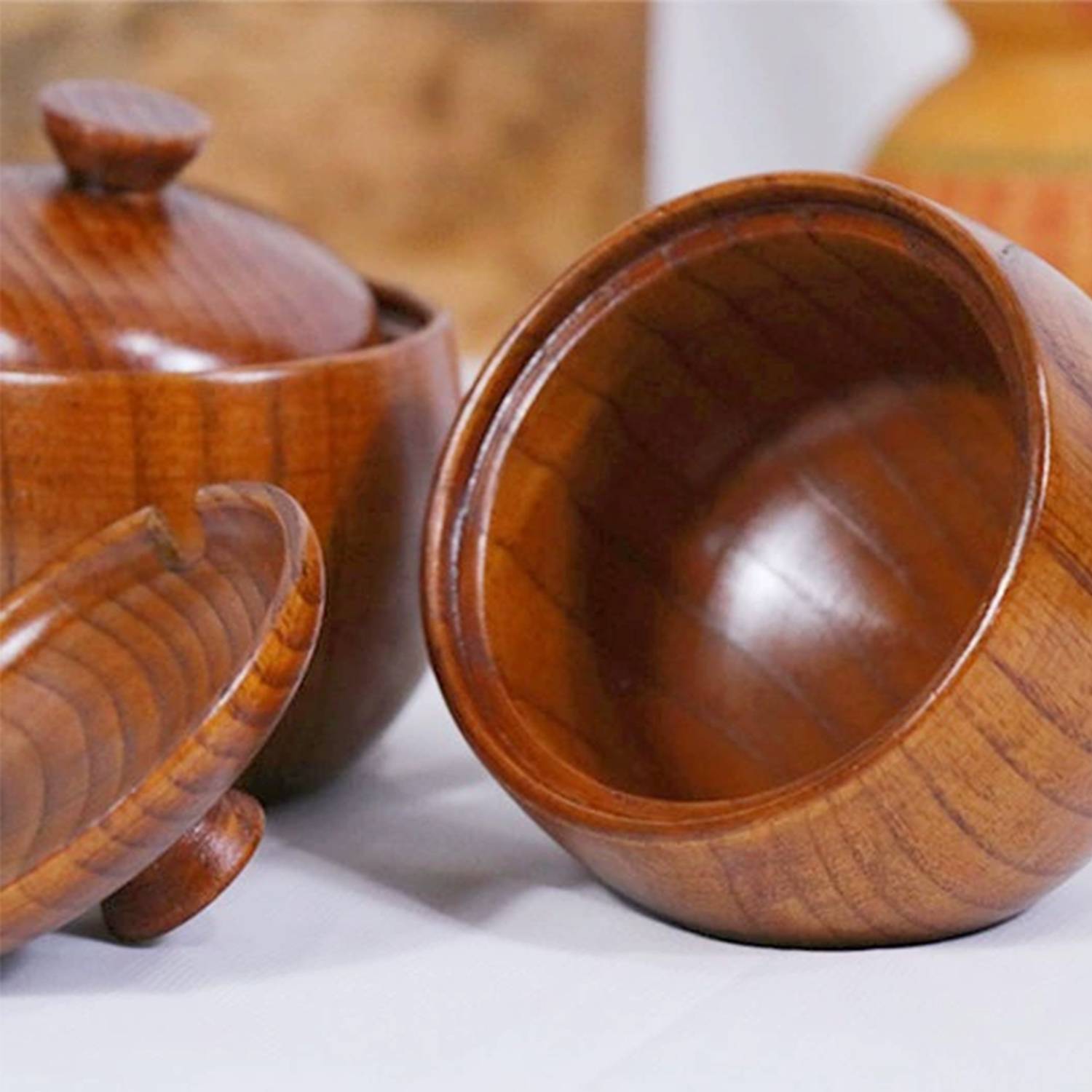 Solid Wood Spice Jar w/ Spoon 2