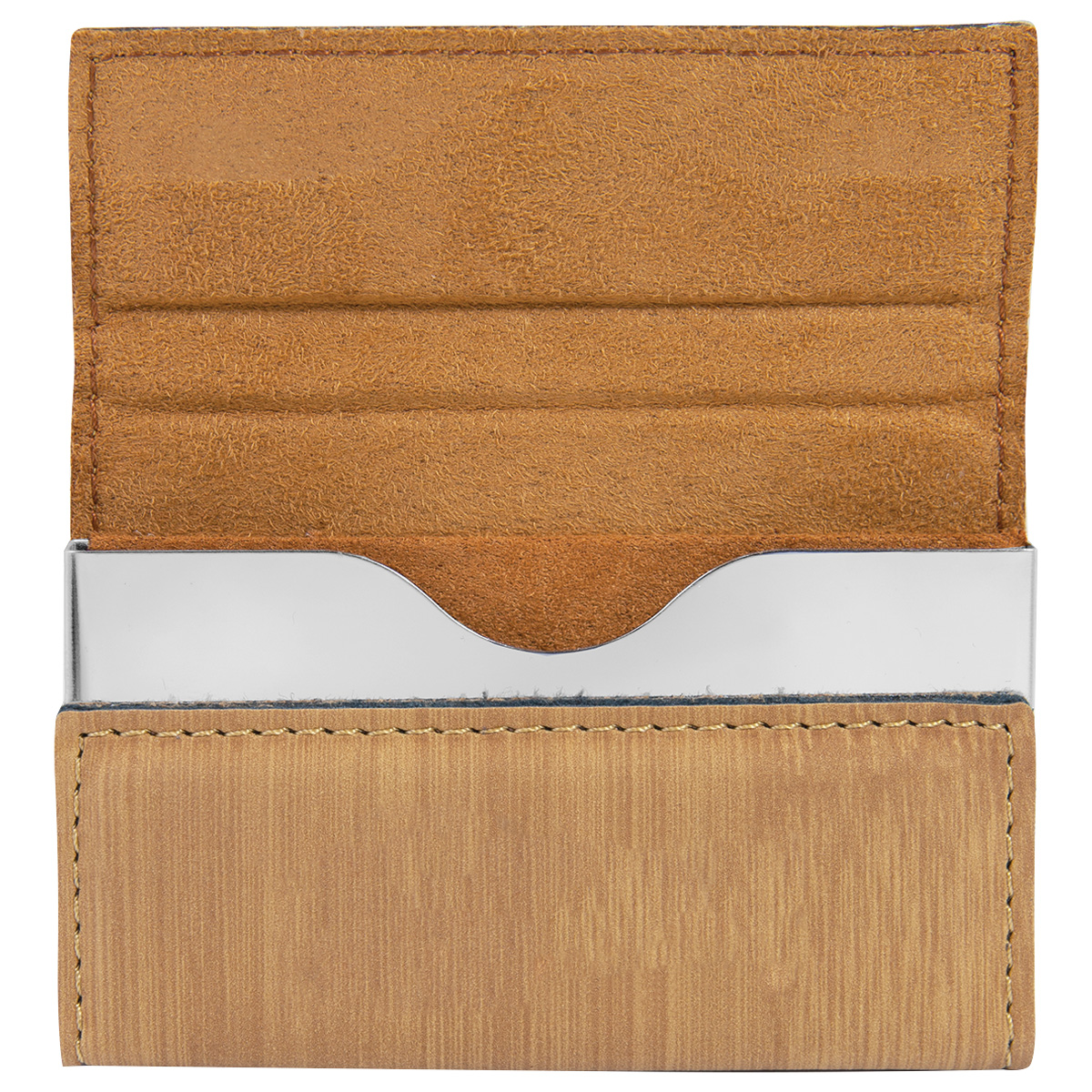 Bamboo Leatherette Business Card Holder 4