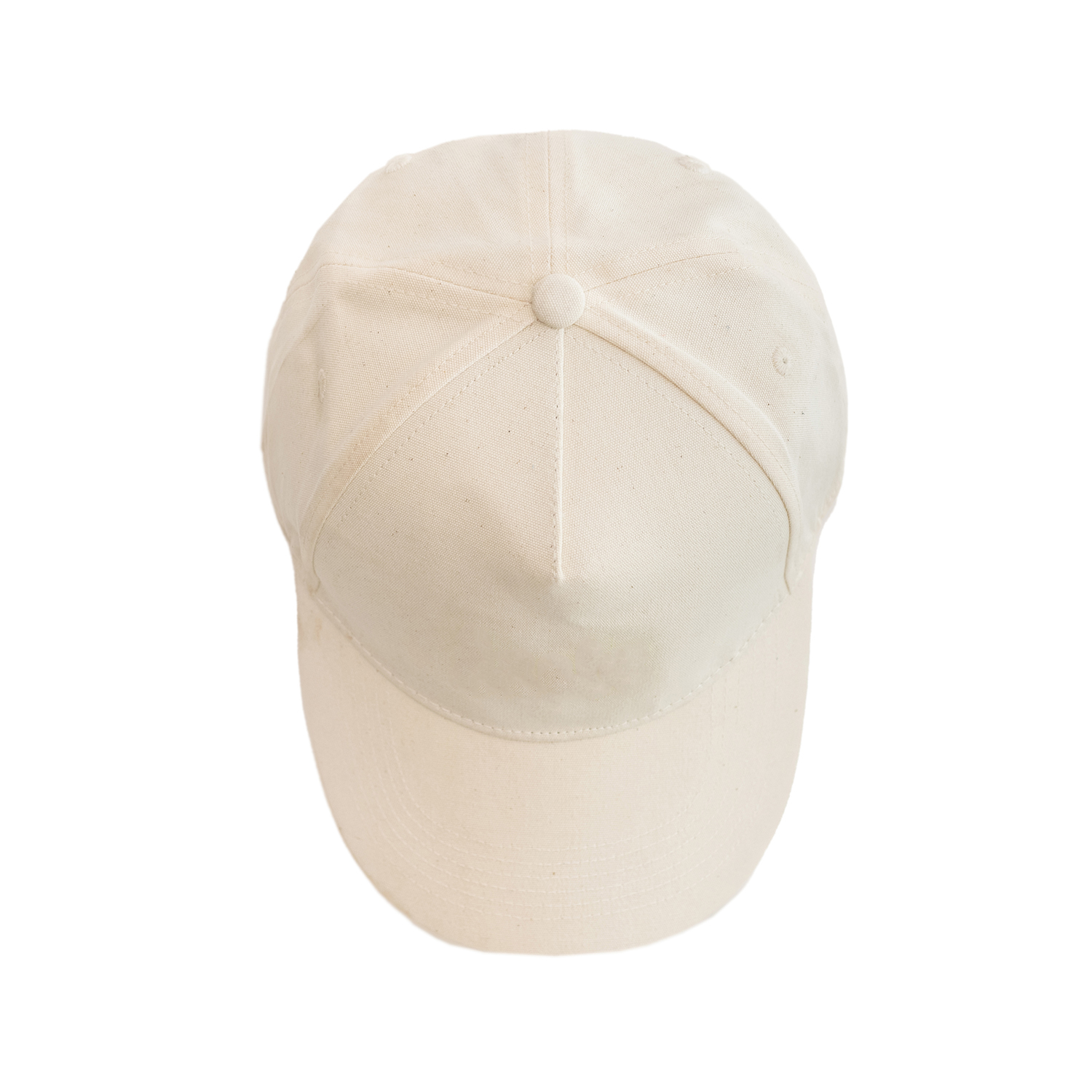 Structured Cream Velcro Cap 2