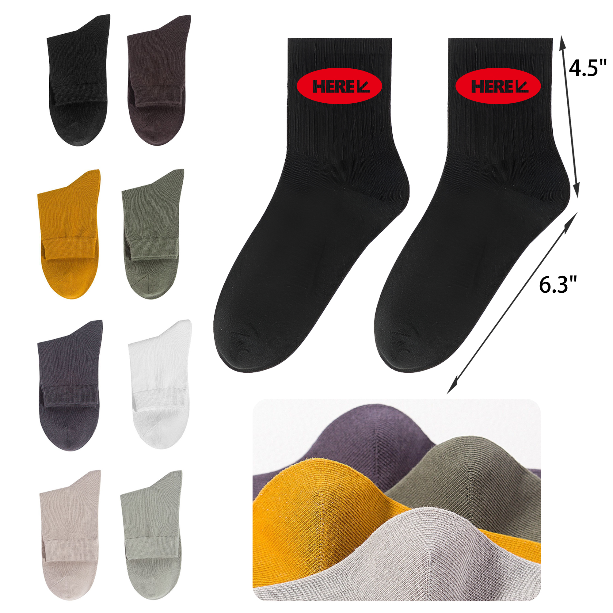 Stylish Solid Color Mid Tube Cotton Socks 4