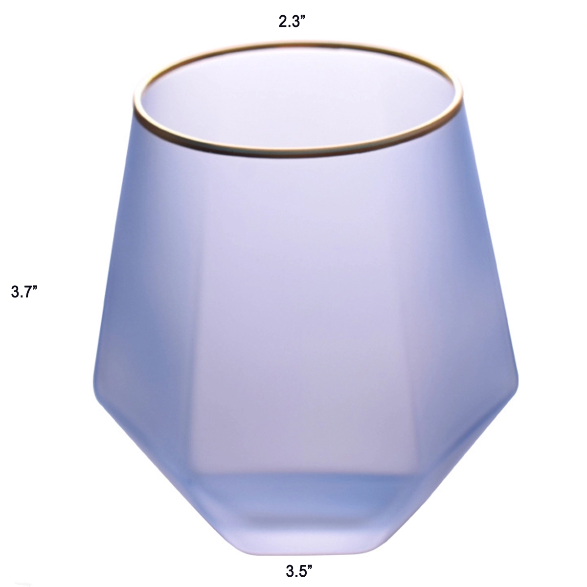 11 Oz Frosted Diamond Shaped Whiskey Glass 3