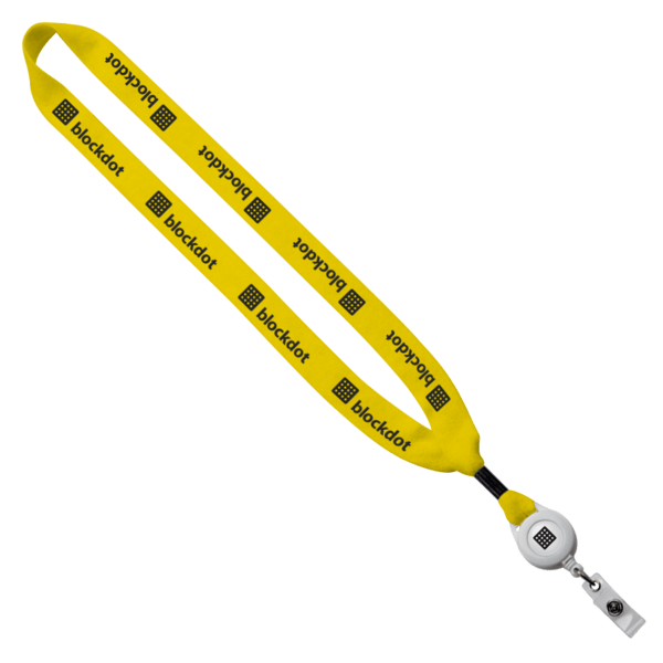 3/4" Cotton Lanyard with Metal Crimp & Retractable Badge Reel 234