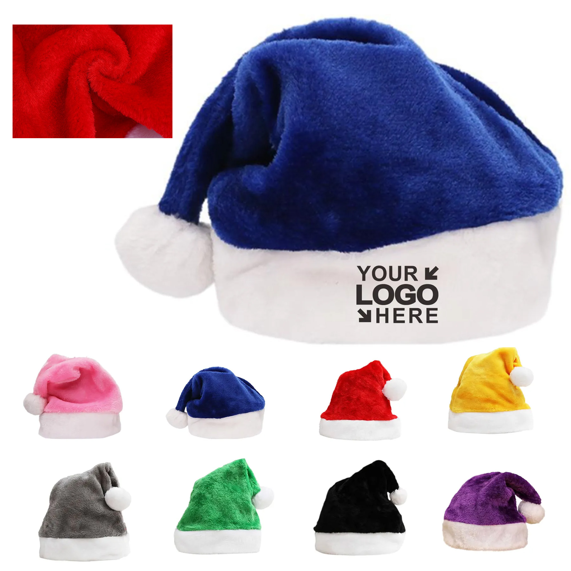 Colorful Plush Santa Hat for Adults 2