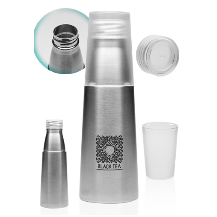 17 oz Stainless Steel Water Bottle with Cup 2