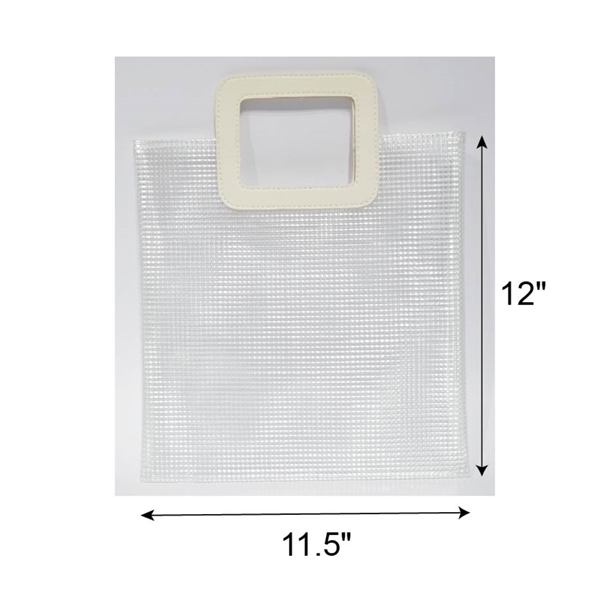 Clear Grid PVC Handbag 11x10x5.5 in 2