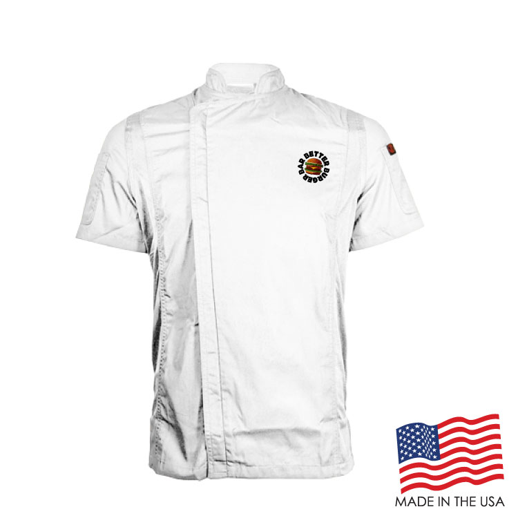 Men's Short Sleeve Modern Chef Coat (EMBROIDERED LOGO) 8