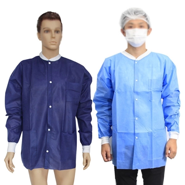 Short Disposable SMS Nonwoven Lab Coat 3