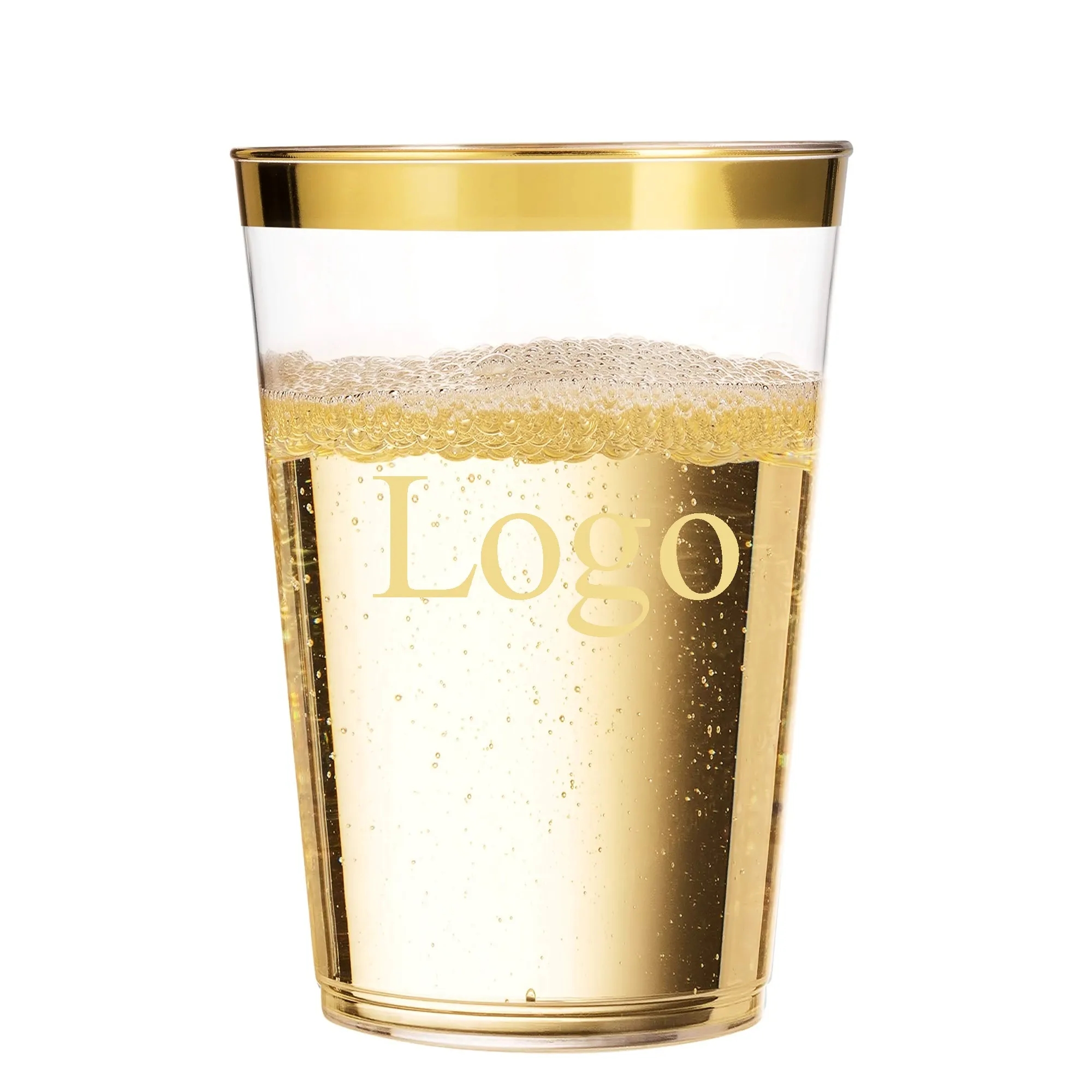 12oz Plastic Cups With Gold Rim 5