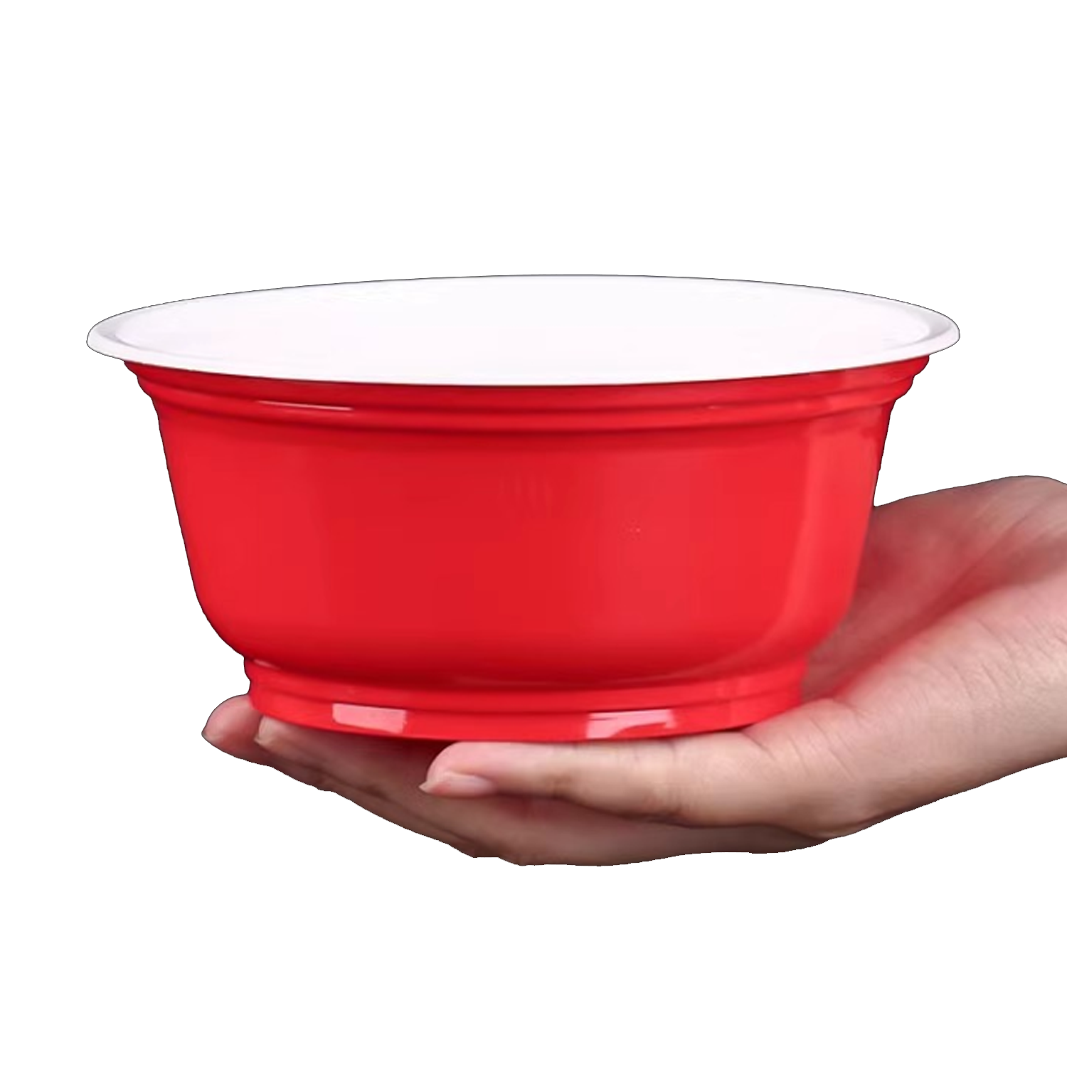 Disposable plastic circular covered takeaway packaging box 5