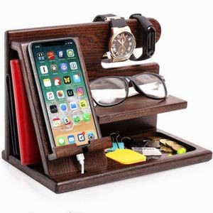 Multifunctional Wooden Wood Bamboo Desk Dock Station 2