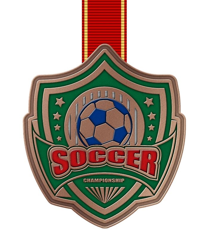 Zinc Alloy Medal w/Shiny Plating