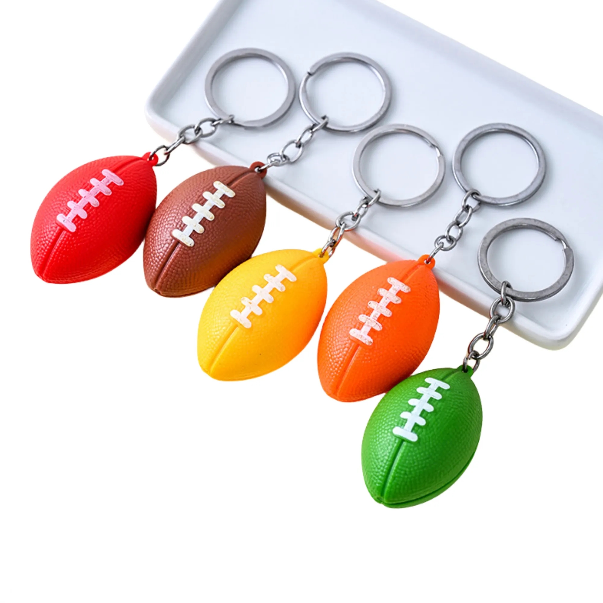 Mini Football Stress Ball Keychain 2