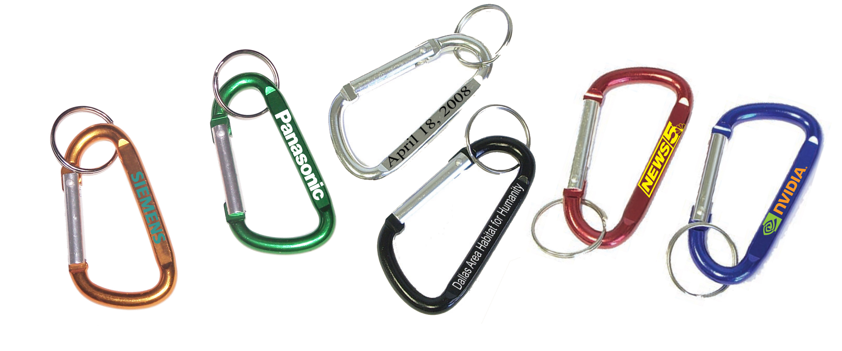 Carabiner with split key ring