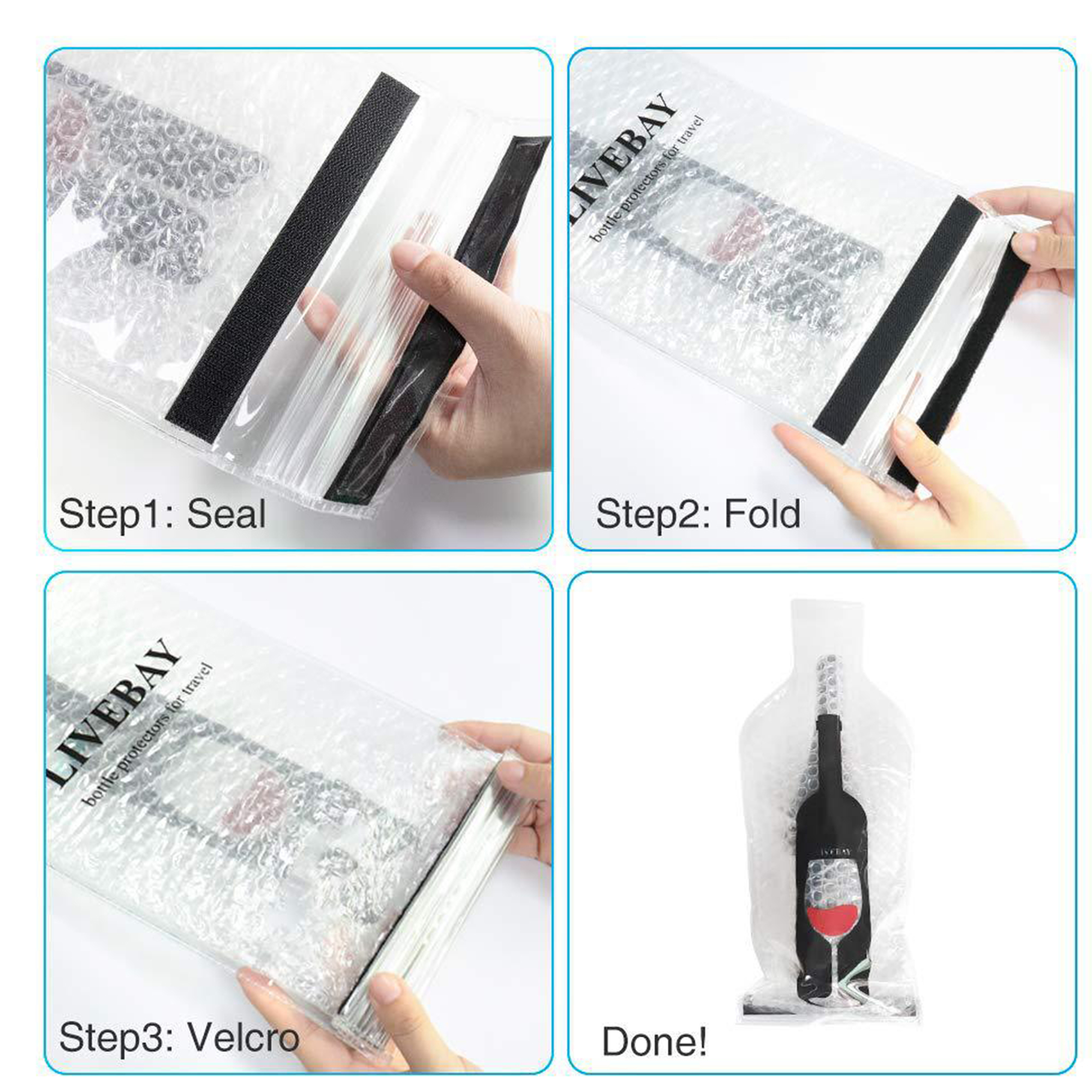 Leak-Proof Travel Wine Bottle Protector Bubble Bag 2