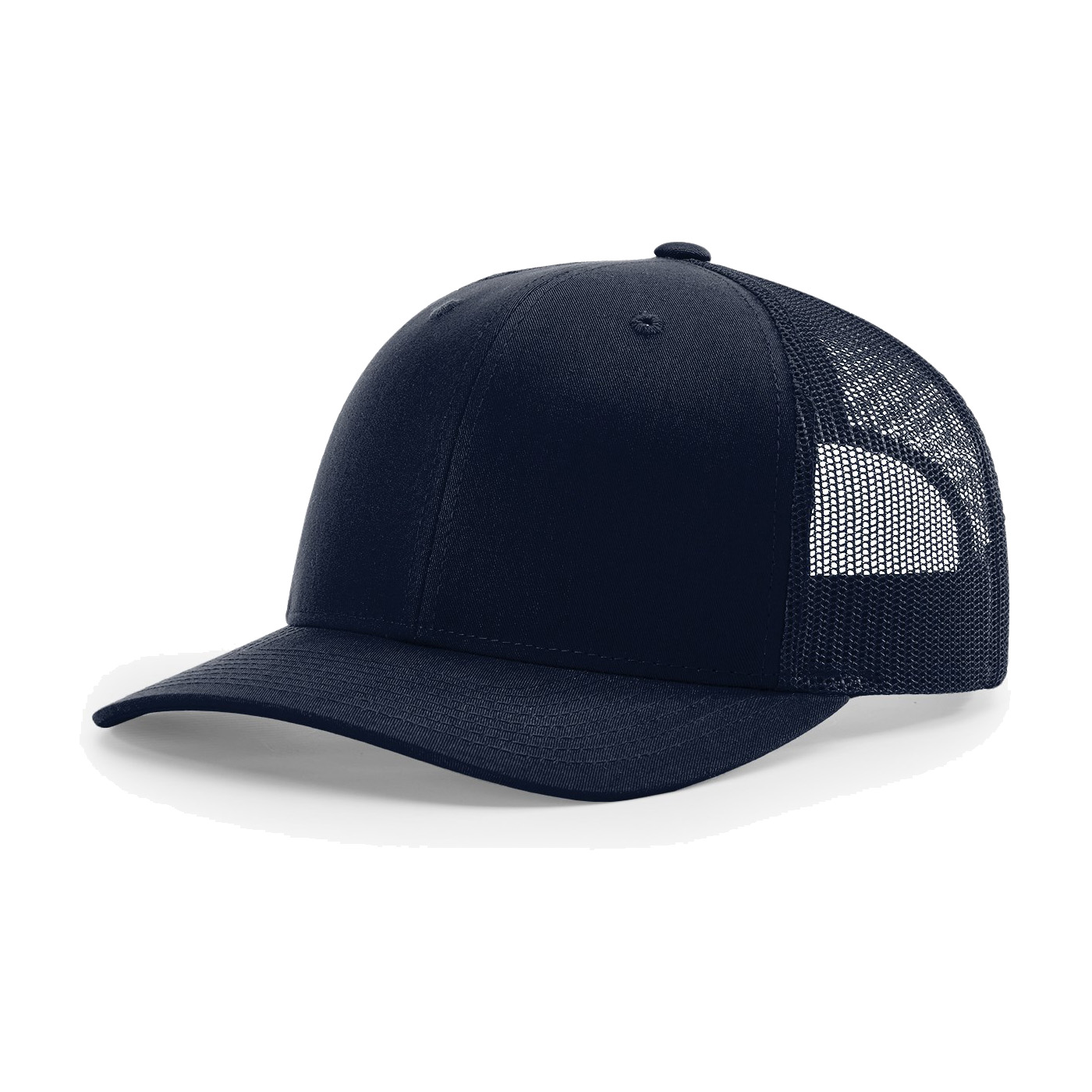 Richardson 112 6-Panel Snapback Trucker Hat w/Leatherette Adhesive Patches or Embroidery 7