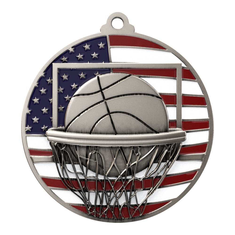 Basketball Patriotic Medallion (2-3/4") 10