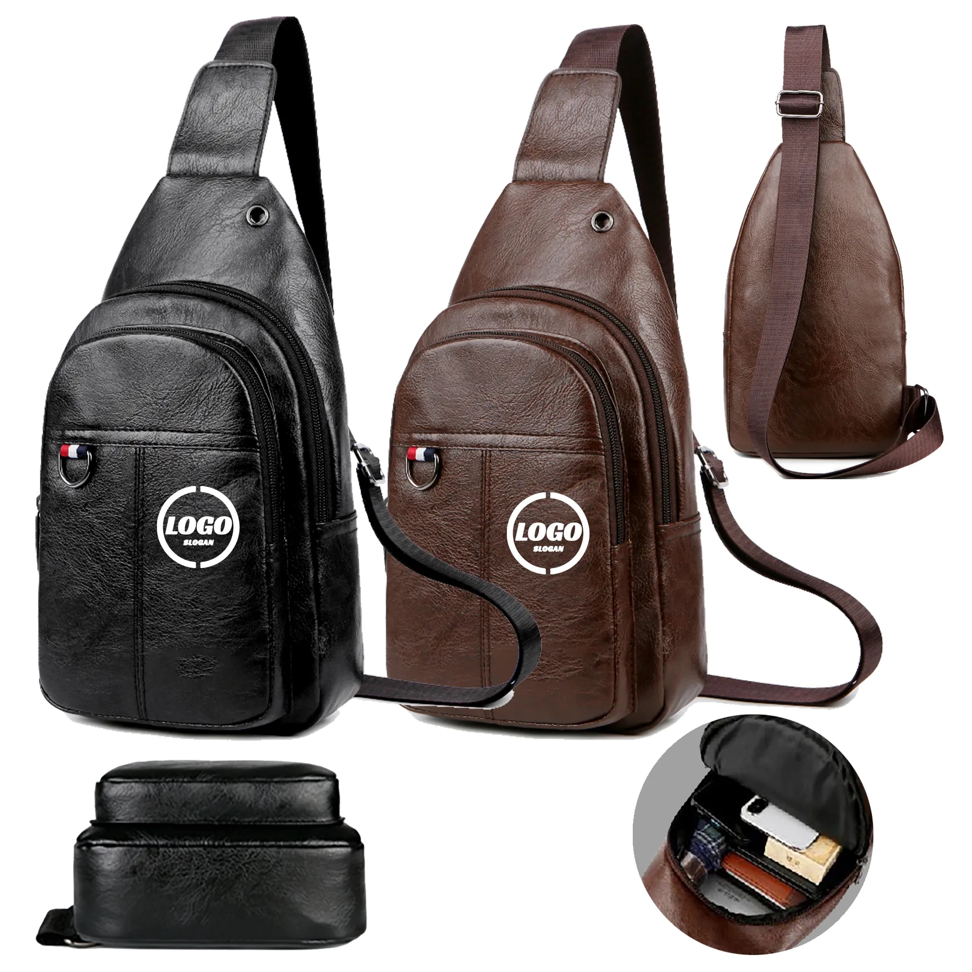 MOQ 30 Custom Fashionable PU Chest Bag 1