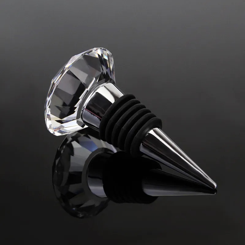 Crystal Diamond Cut Wine Stoppers 10