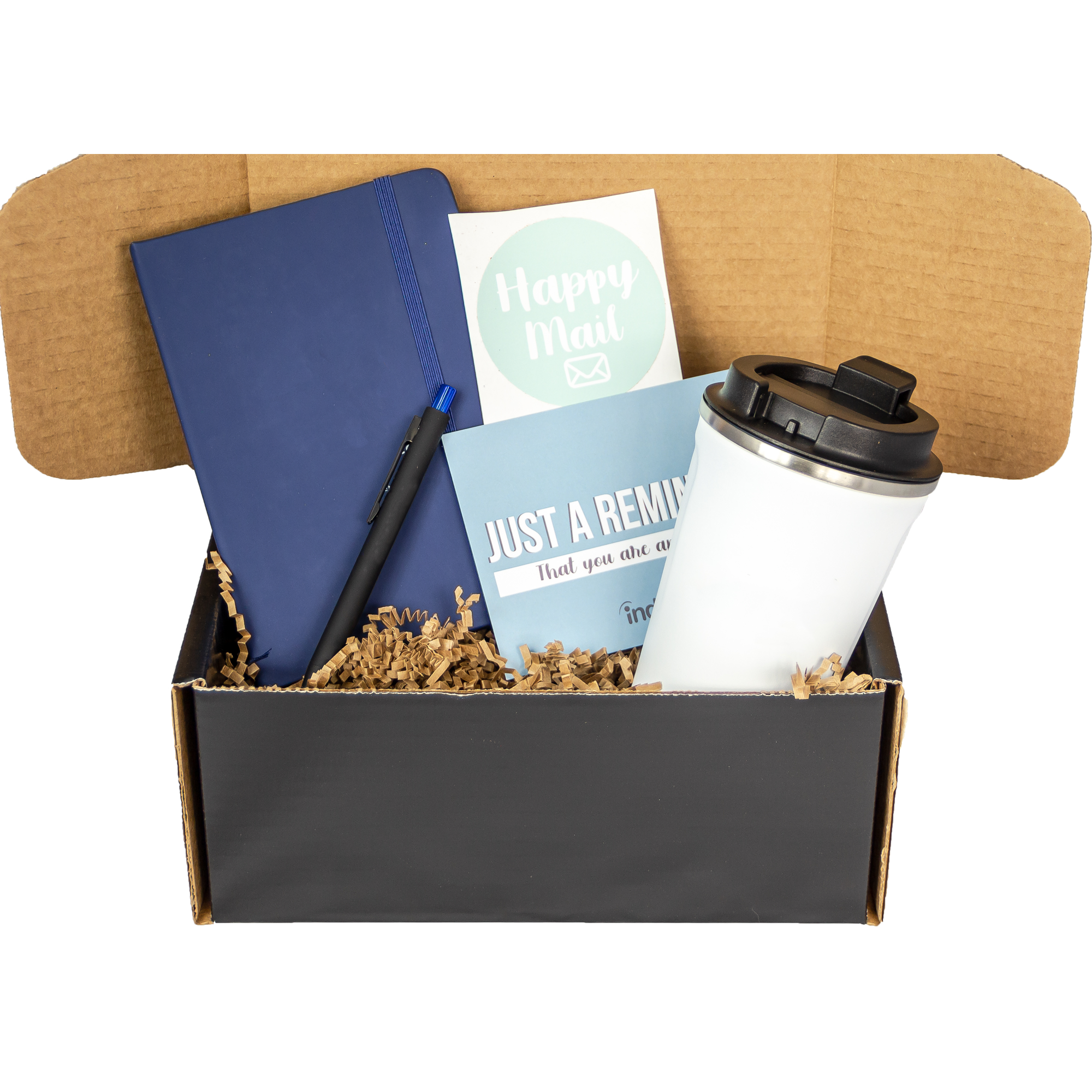Executive Gift Set with Journal, Tumbler & Super Glide Pen in Black Mailer Box 2