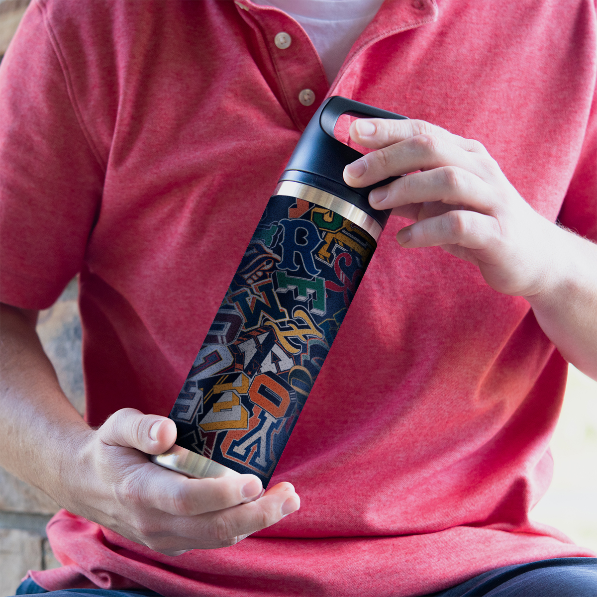 18 Oz. Full Color Davenport Stainless Steel Bottle 10