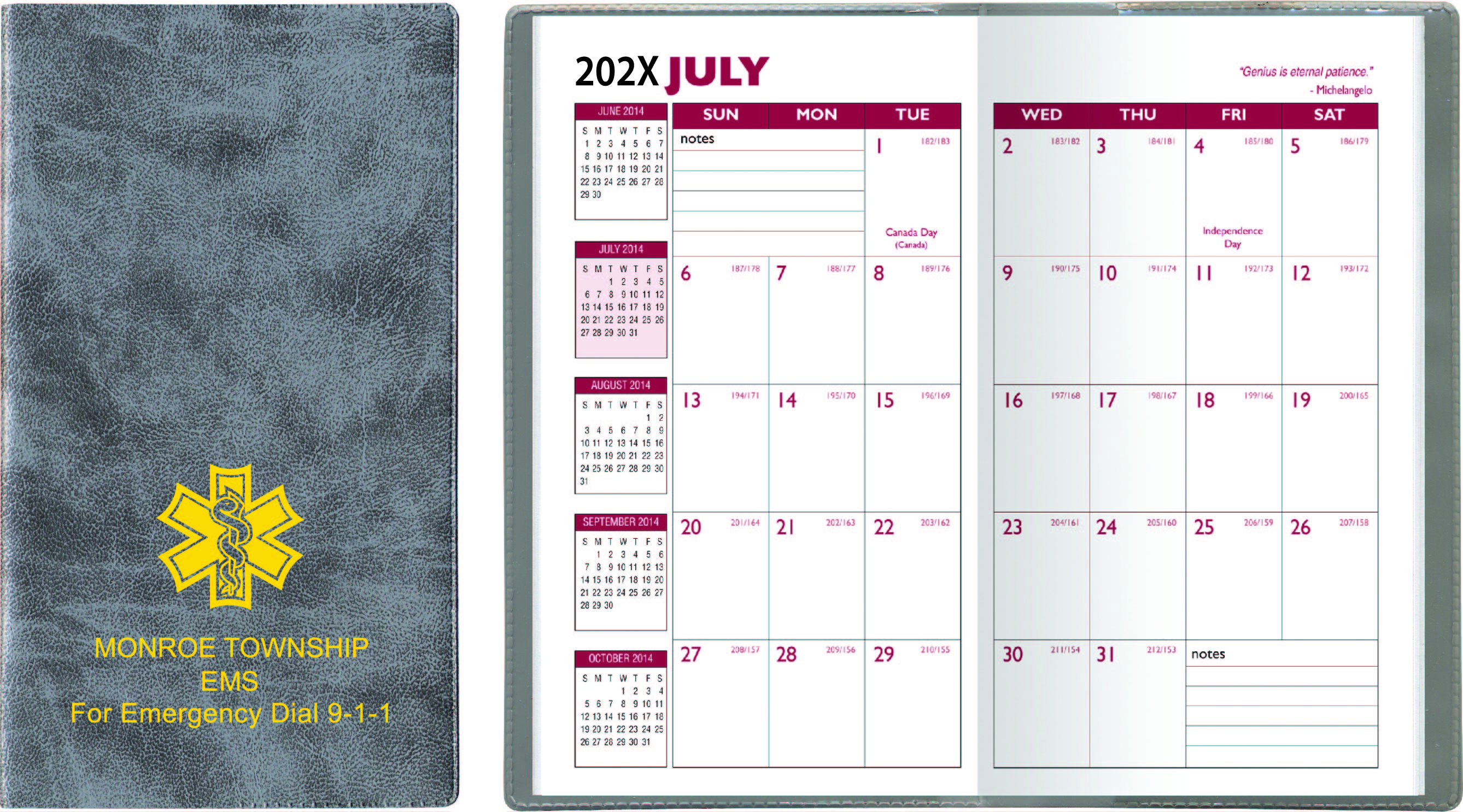 Executive Vinyl Academic Pocket Planner 9