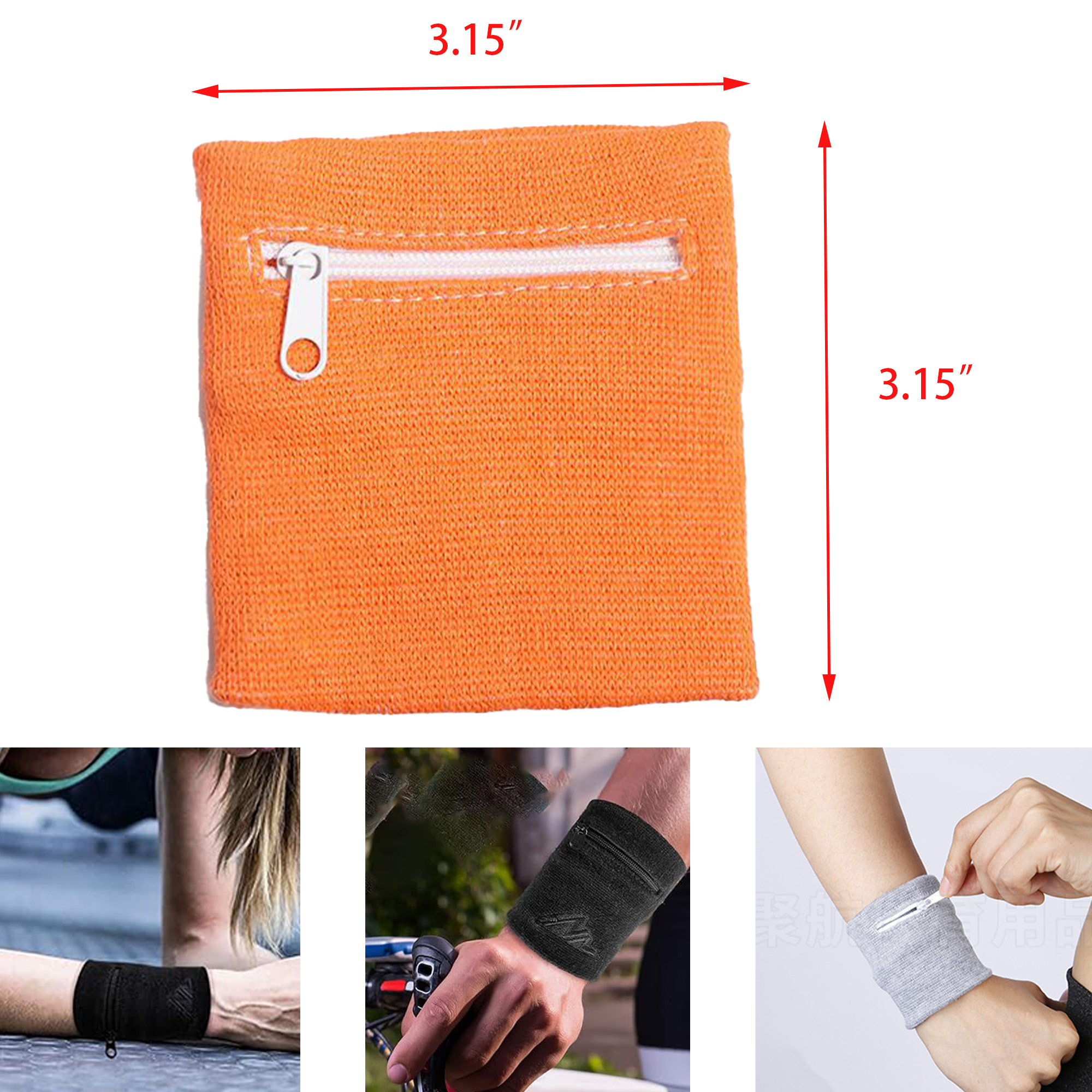 Zipper Wristband with Wallet for Keys ID Cards Cash 2