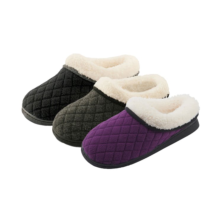 Girls' Quilted Fleece Slipper Shoes - S-XL 3 Colors 2