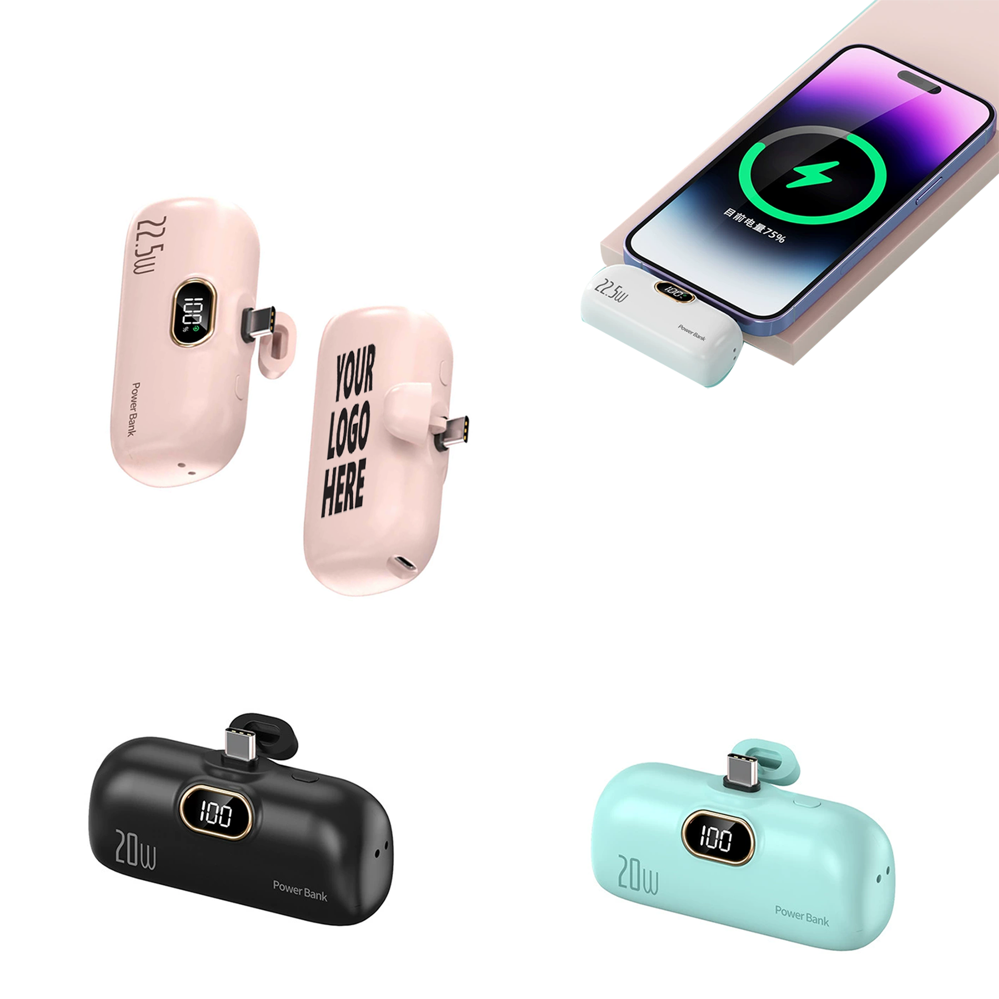Mini Capsule Plastic 3000mA Charge Power Bank 2
