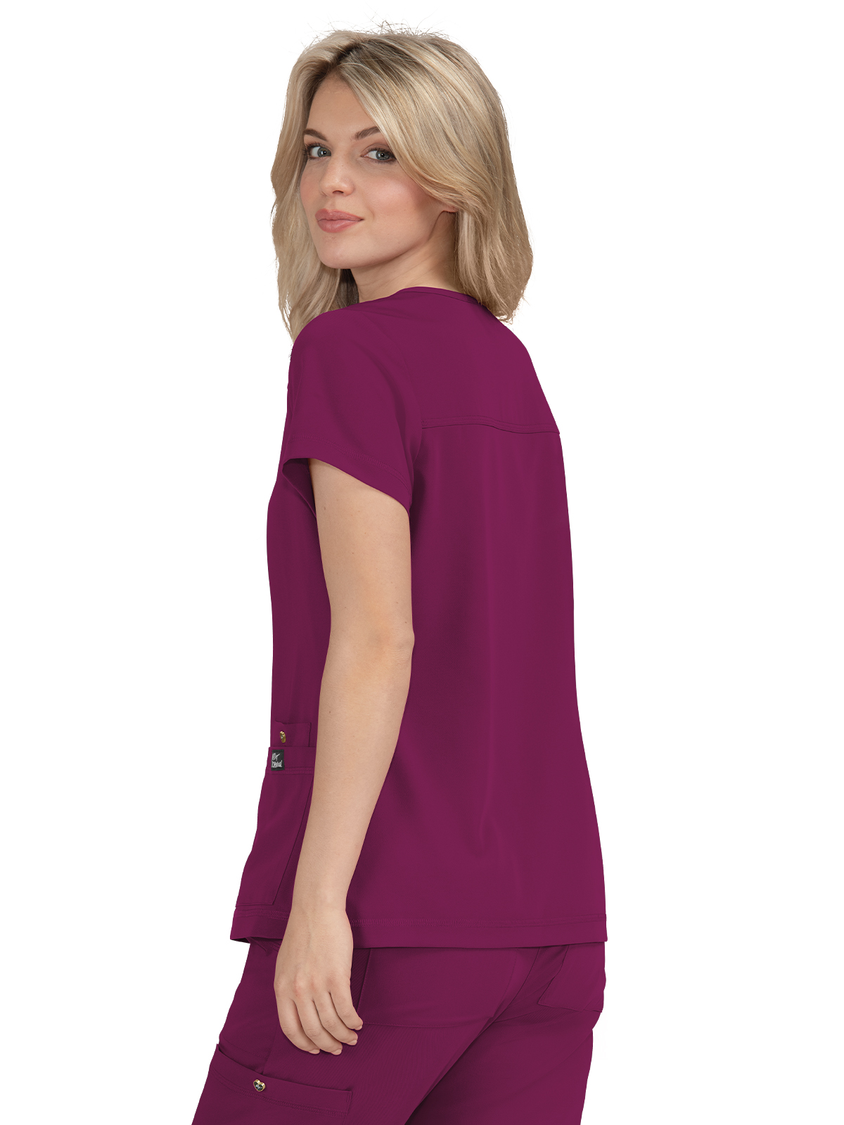 koi - Betsey Johnson - Women's Three-Pocket Snap-Button Placket V-Neck Freesia Top 29
