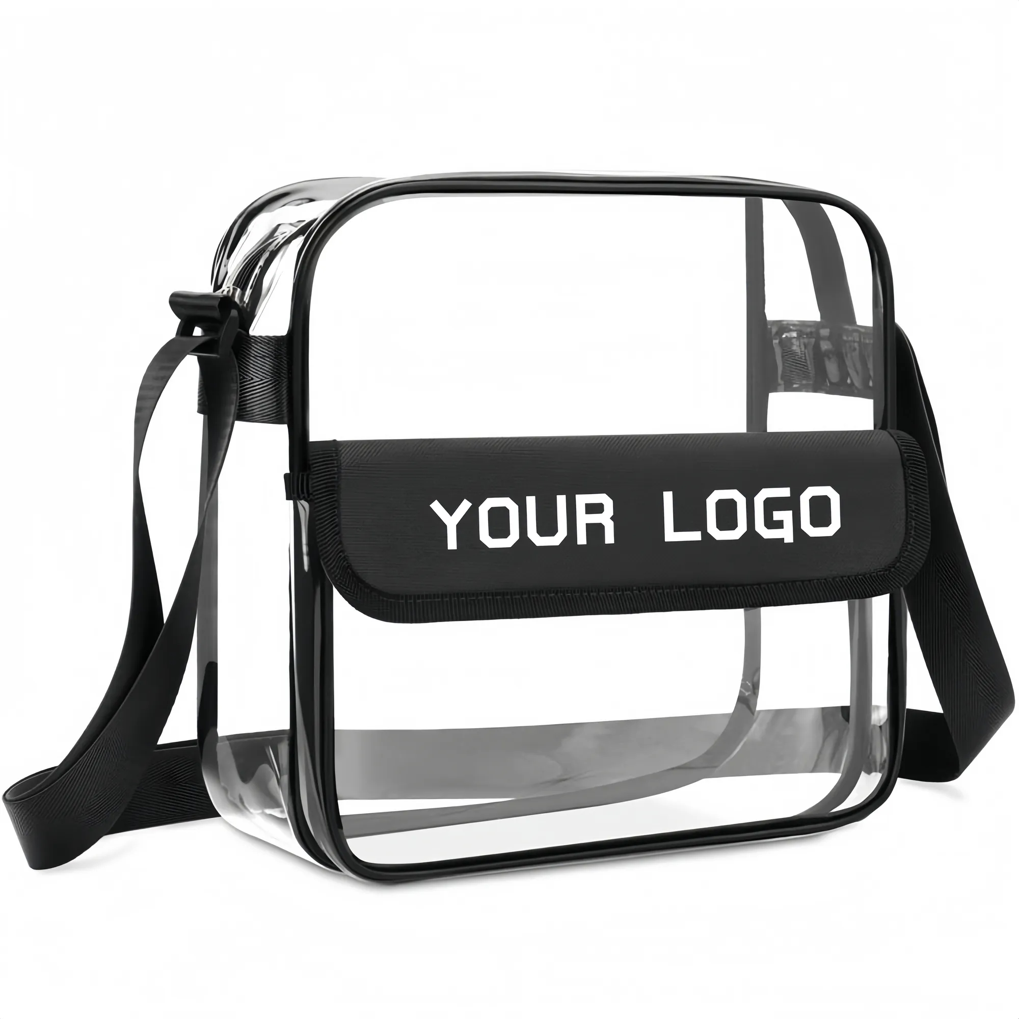 PVC Large Clear Crossbody Bag with Adjustable Strap 2