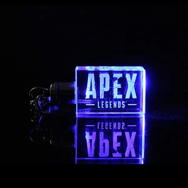 Rectangle Crystal Keyring With Led Light 4