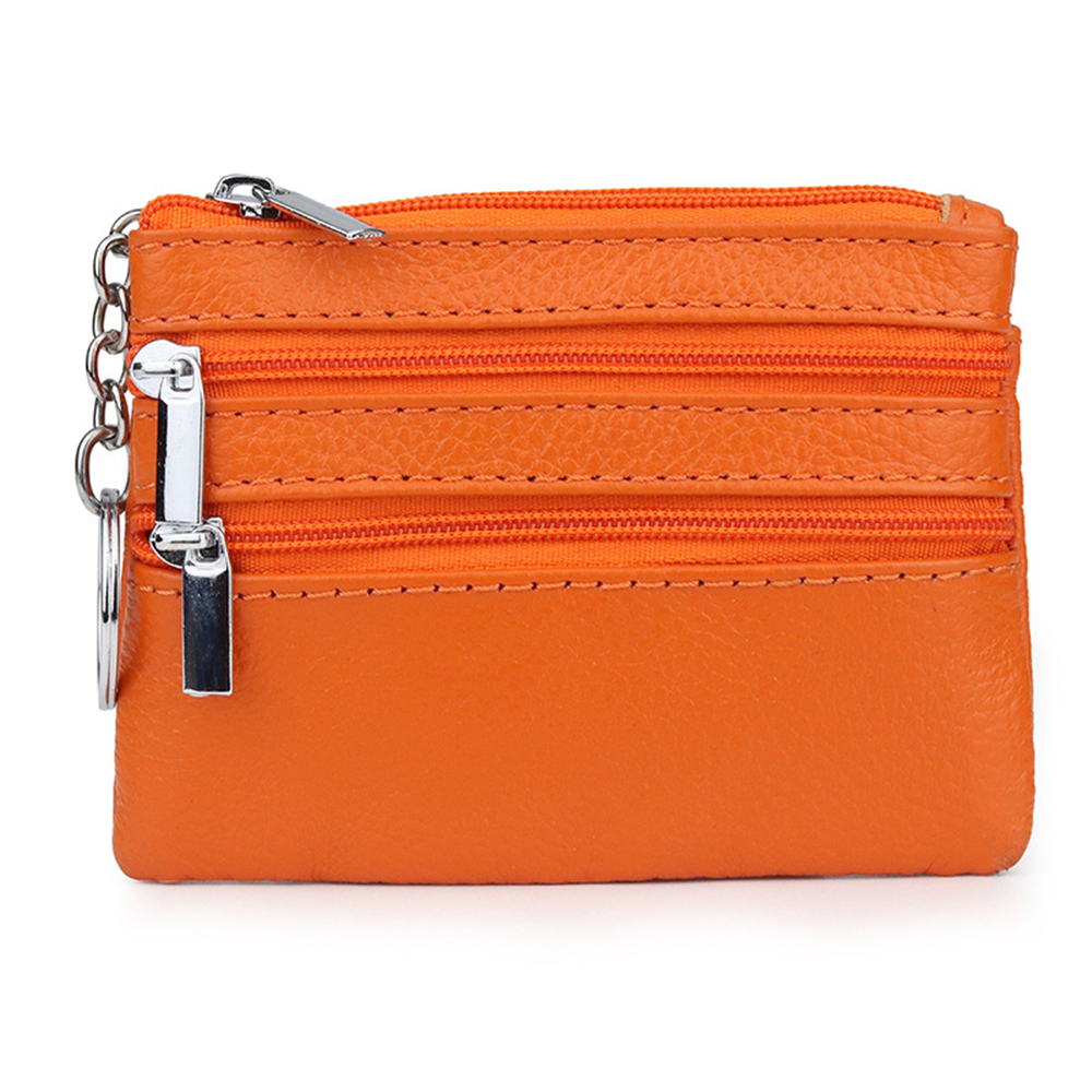 cowhide card money coin purses With Zipper Pocket 9