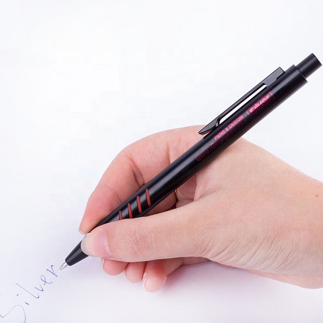 Black Matte Metal Body Click Ballpoint Pen 3