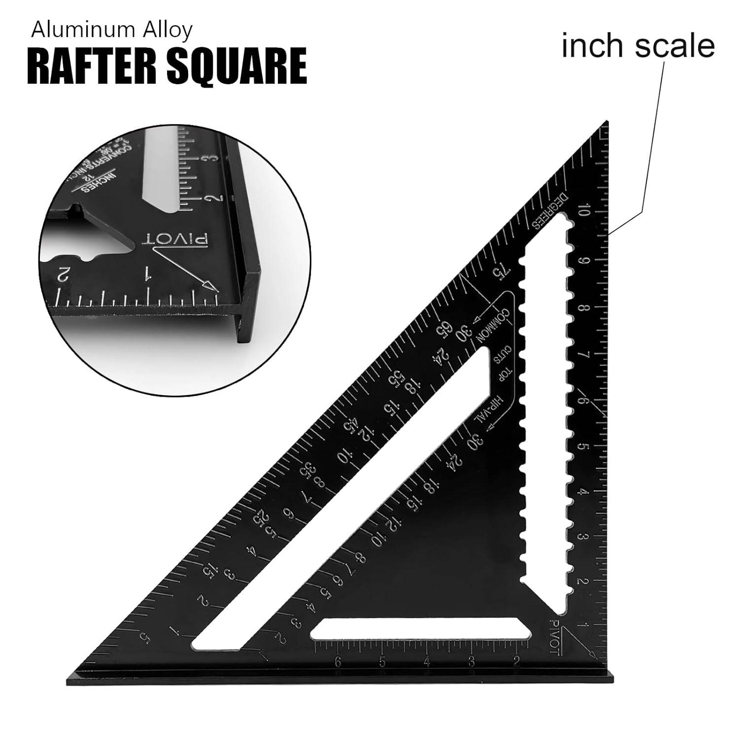 7 Inch Aluminum Triangle Ruler-Metric & Imperial Scale 2