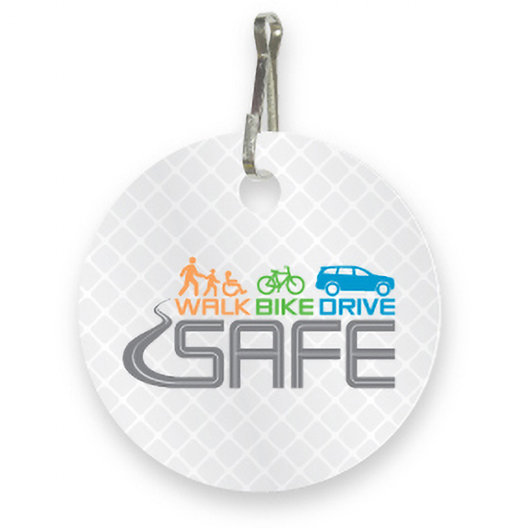 Ultra Reflective White Bag Tag Circle shape 2" dia. Digital High resolution Full colour