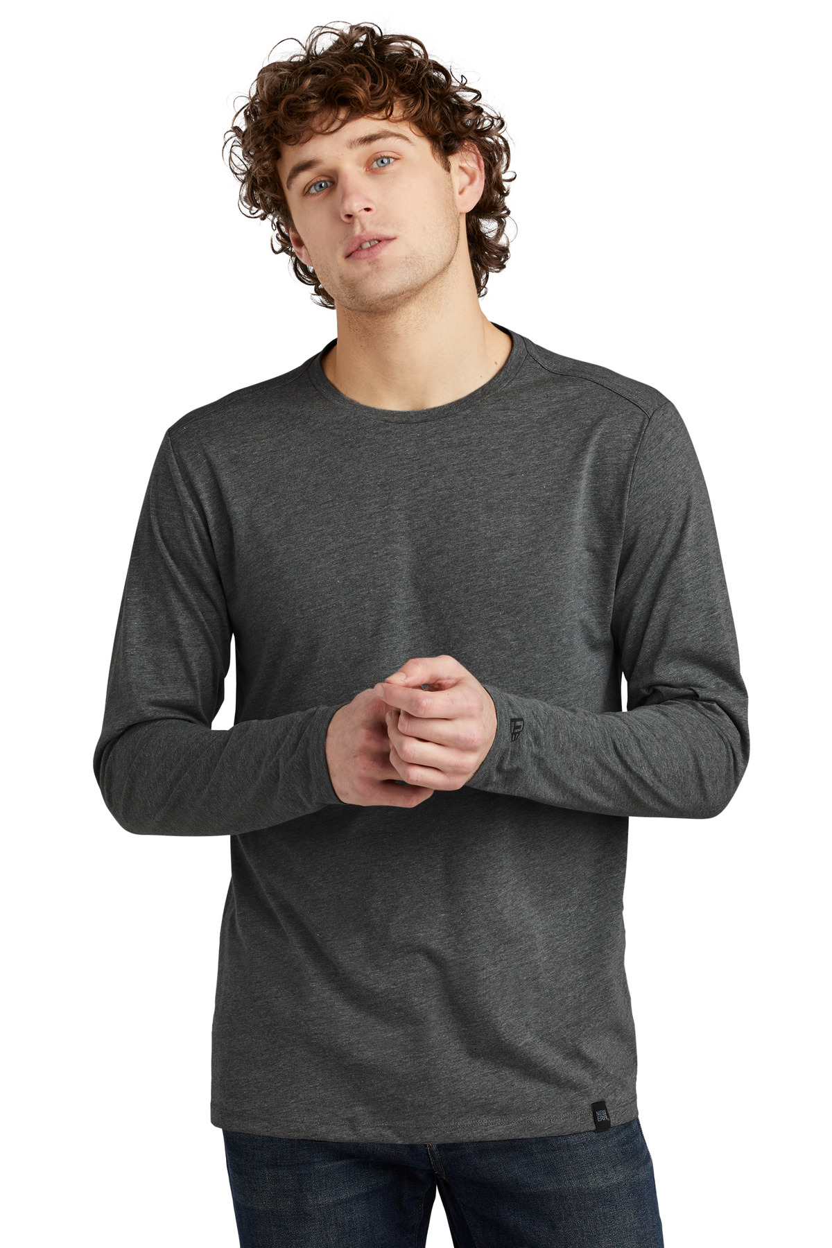 New Era Heritage Blend Long Sleeve Crew Tee. NEA102 49