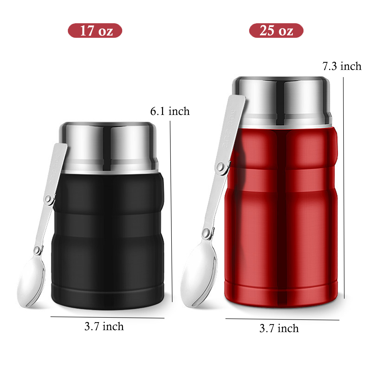 17 25 oz Sturdy Spacious Stainless Steel Insulated Food Jar 24