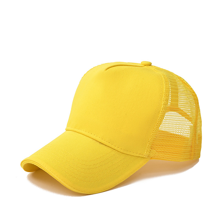 Stock Solid Color Cotton 5-Panel Trucker Cap 23
